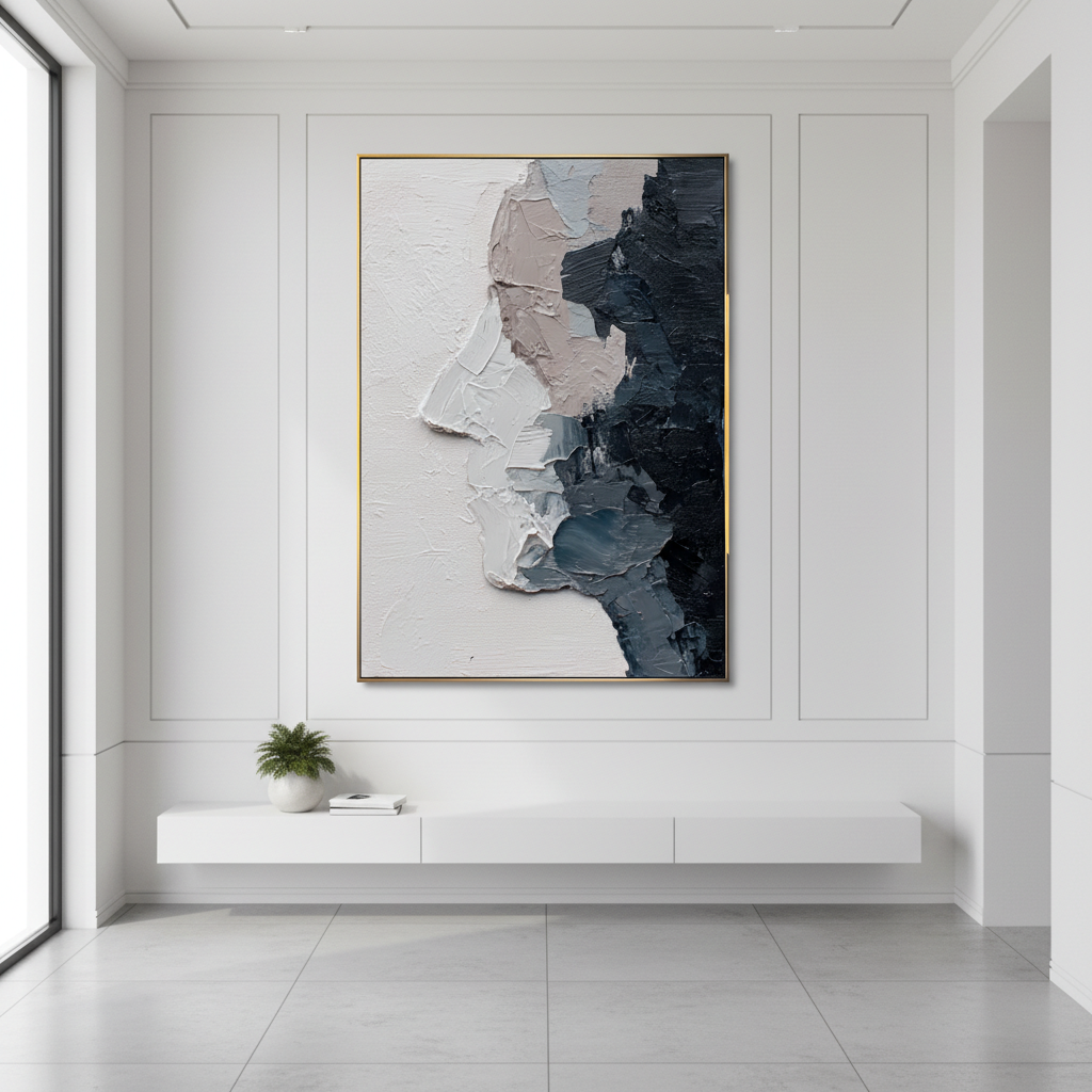Heavy Impasto Face Profile Art - 3D Textured Abstract Wall Decor #CC 008