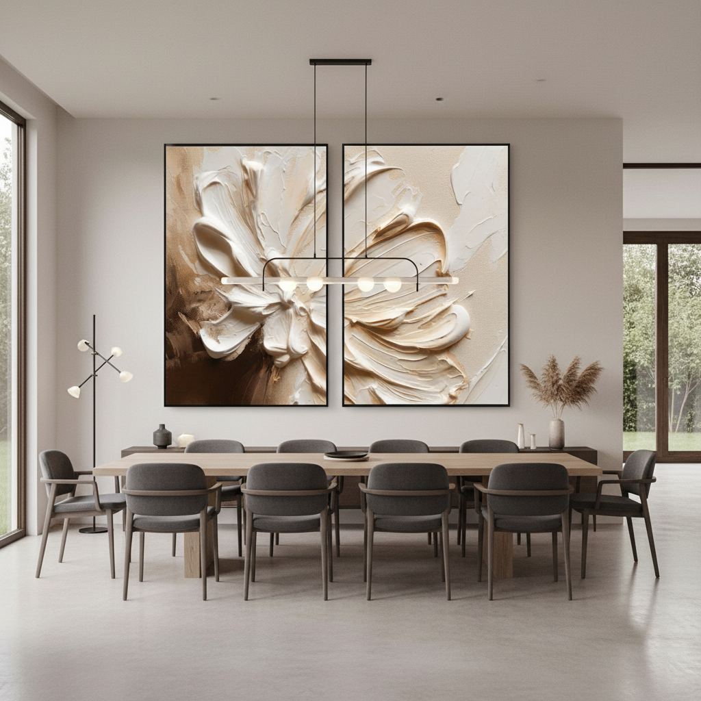 Large Textured Abstract Flower Oil Painting | Hand-Painted Canvas #ZZ 269