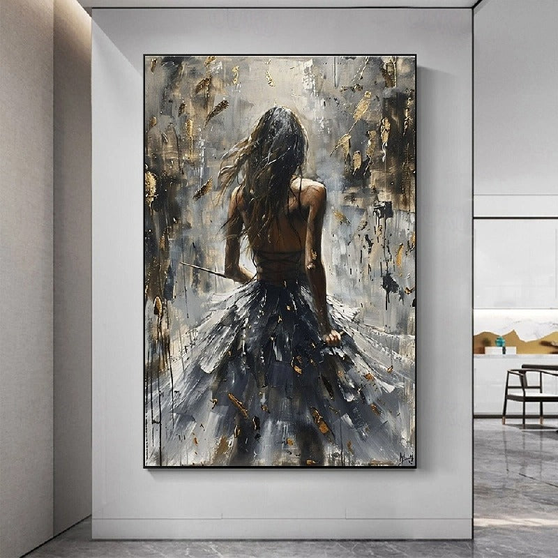 Figurative Abstract Art | Large Vertical Painting for Wall Decor #ZZ 186