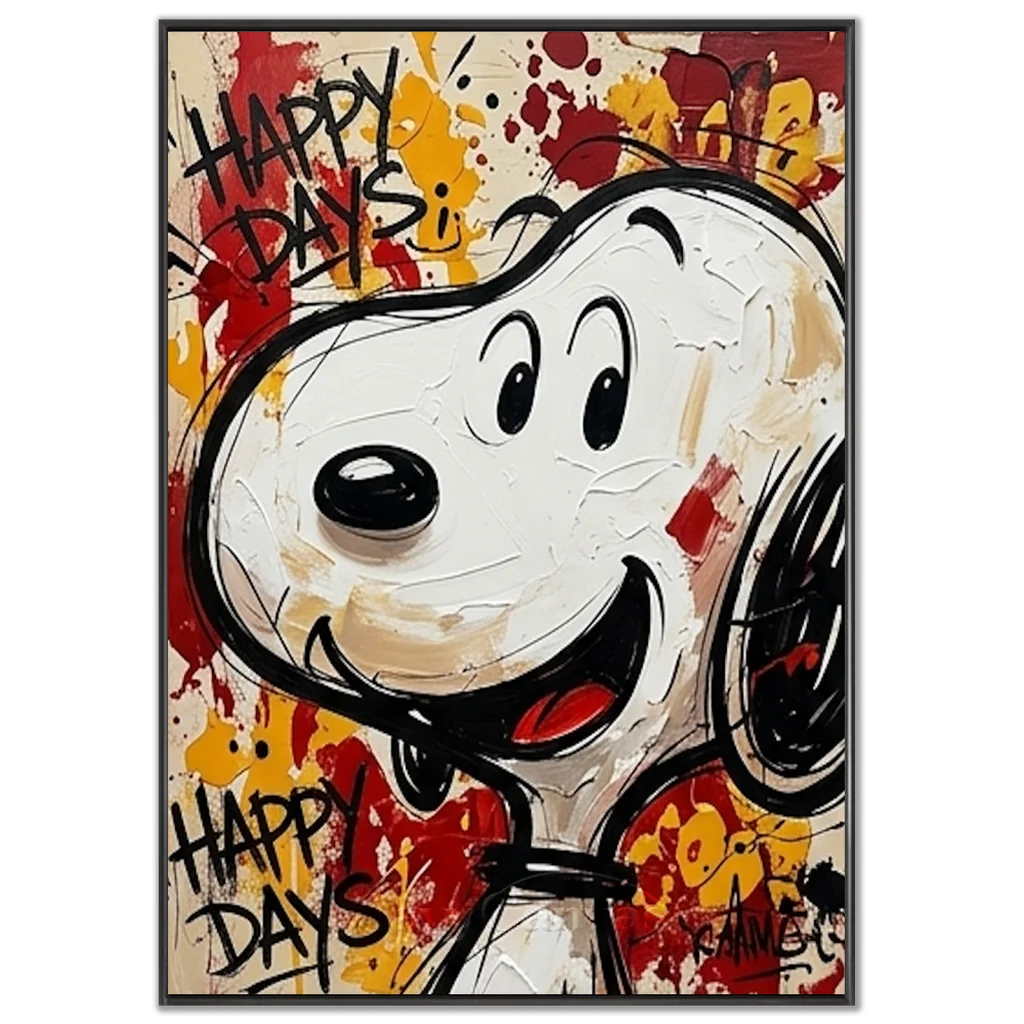Handmade Pop Art Snoopy Happy Days Oil Painting #SS 394
