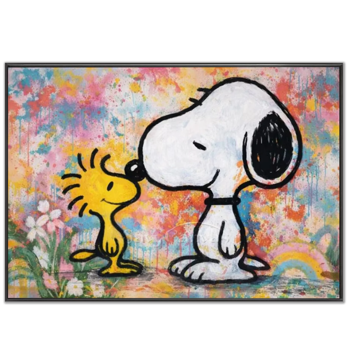 Snoopy Woodstock Hand-painted Pop Art Canvas #SS 275