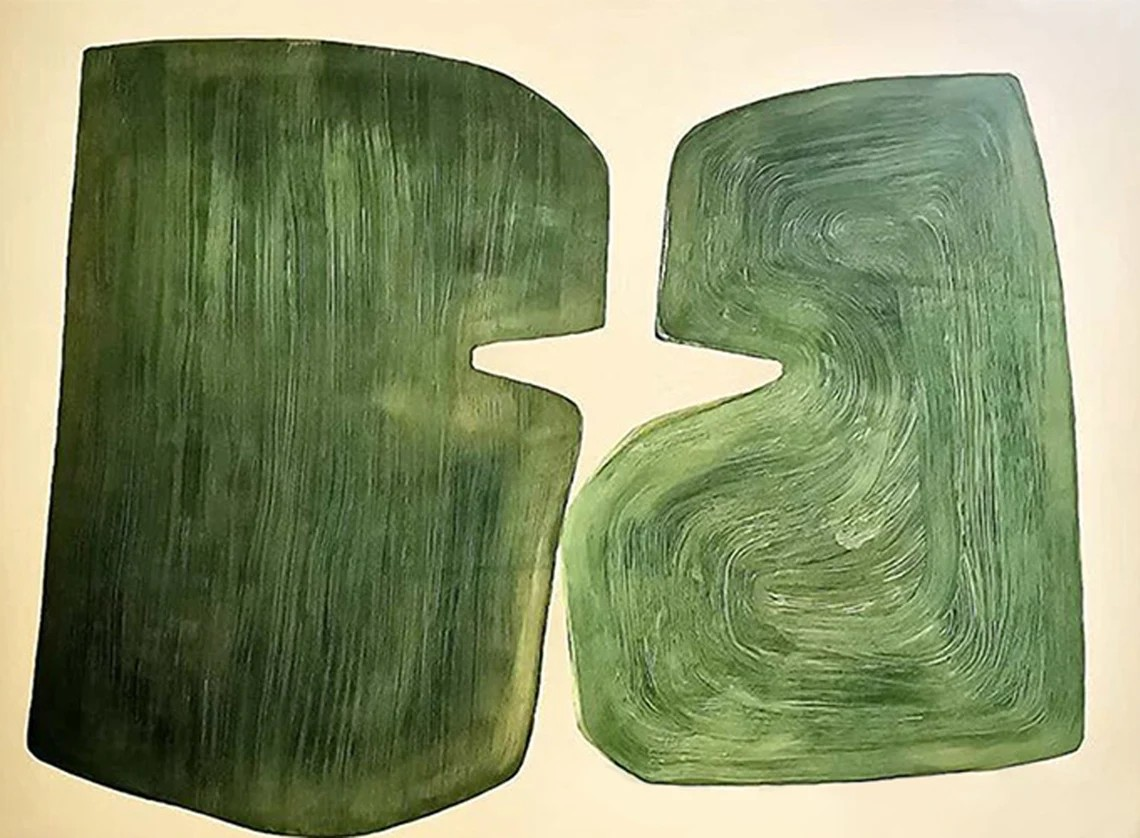 Handmade Green Abstract Canvas Art for Home Decor#TC 079