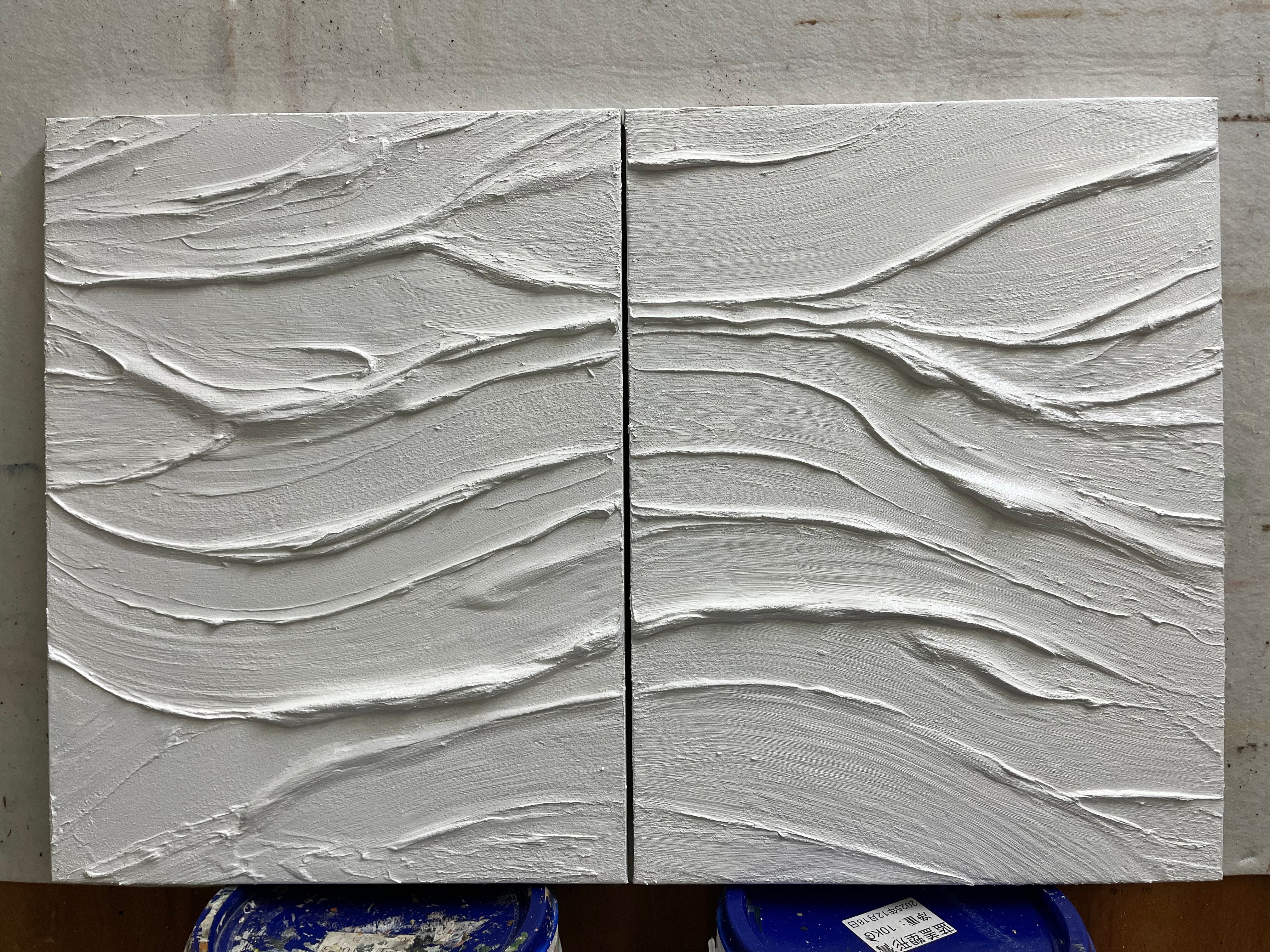 Textured Wall Art | Large White Textured Abstract Art #TC 225