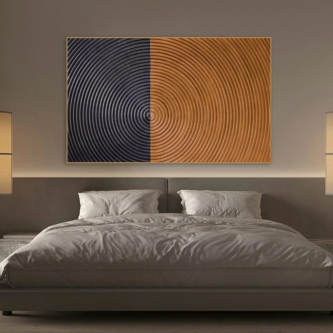 Unique Textured Circle Canvas for office or hallway #TC 087