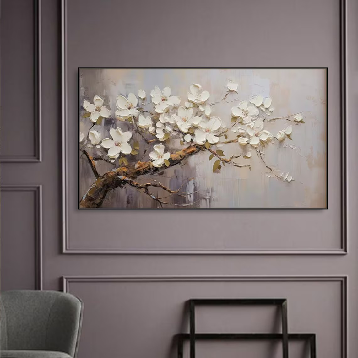Handmade Flower Oil Painting - Modern Botanical Art #TC 092