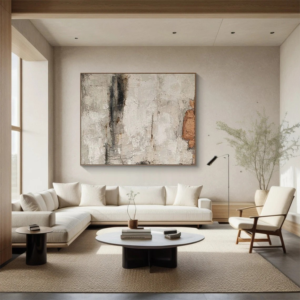 Handmade Contemporary Abstract Oil Painting | Neutral Colors #TC 063