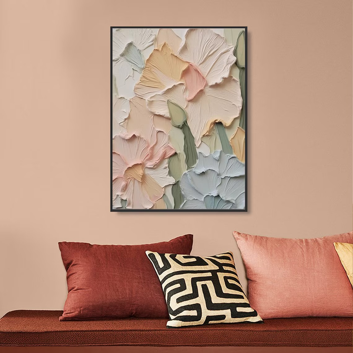 3D Floral Wall Art | Textured Canvas Painting #TC 101