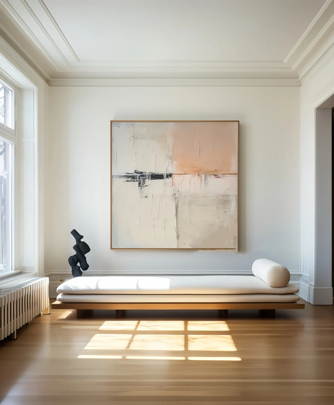 Minimalist Abstract Neutral Tones Canvas Art | Textured #TC 106