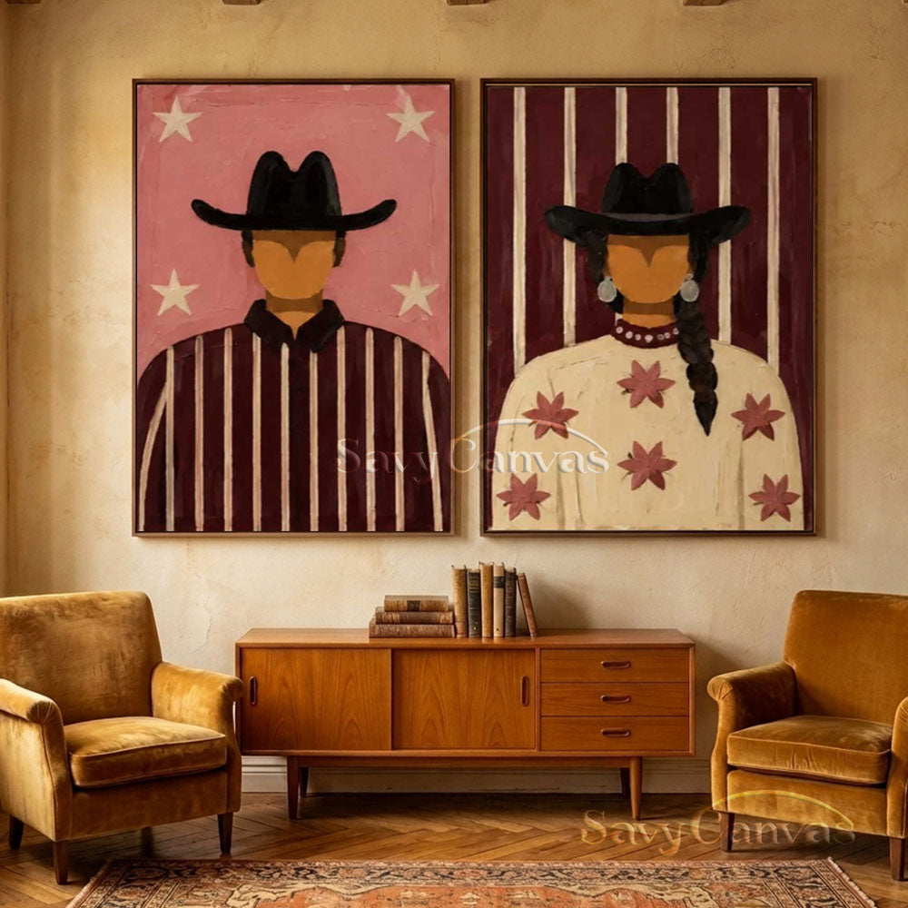Textured Retro Western Canvas Art #SS 280