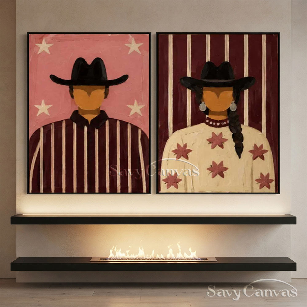Textured Retro Western Canvas Art #SS 280