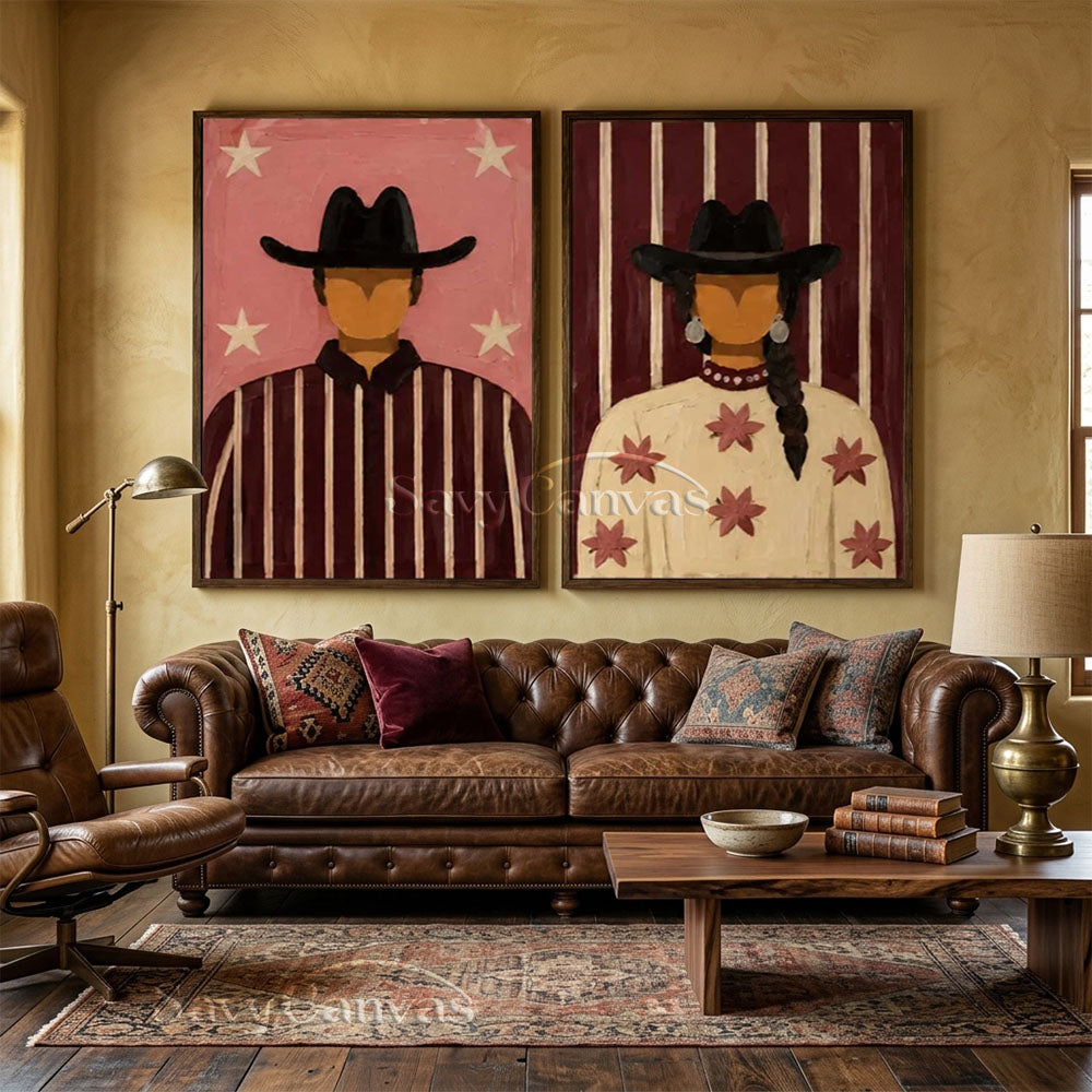 Textured Retro Western Canvas Art #SS 280