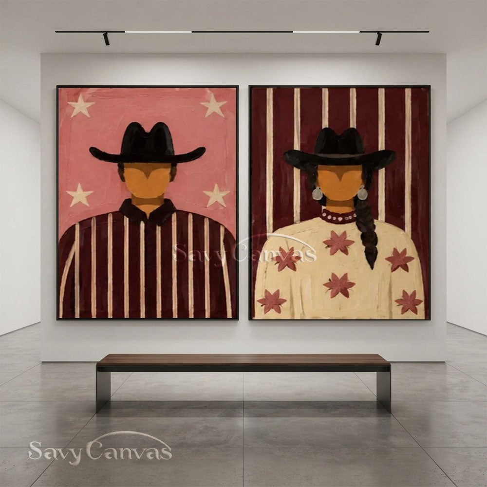 Textured Retro Western Canvas Art #SS 280