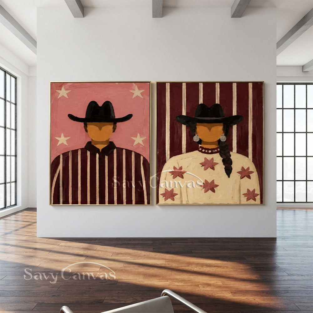 Textured Retro Western Canvas Art #SS 280