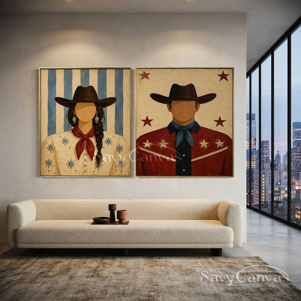 Handmade Modernism Couple Abstract Oil Painting #SS 281
