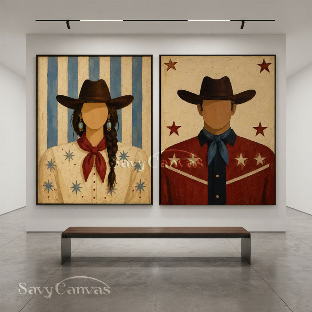 Handmade Modernism Couple Abstract Oil Painting #SS 281