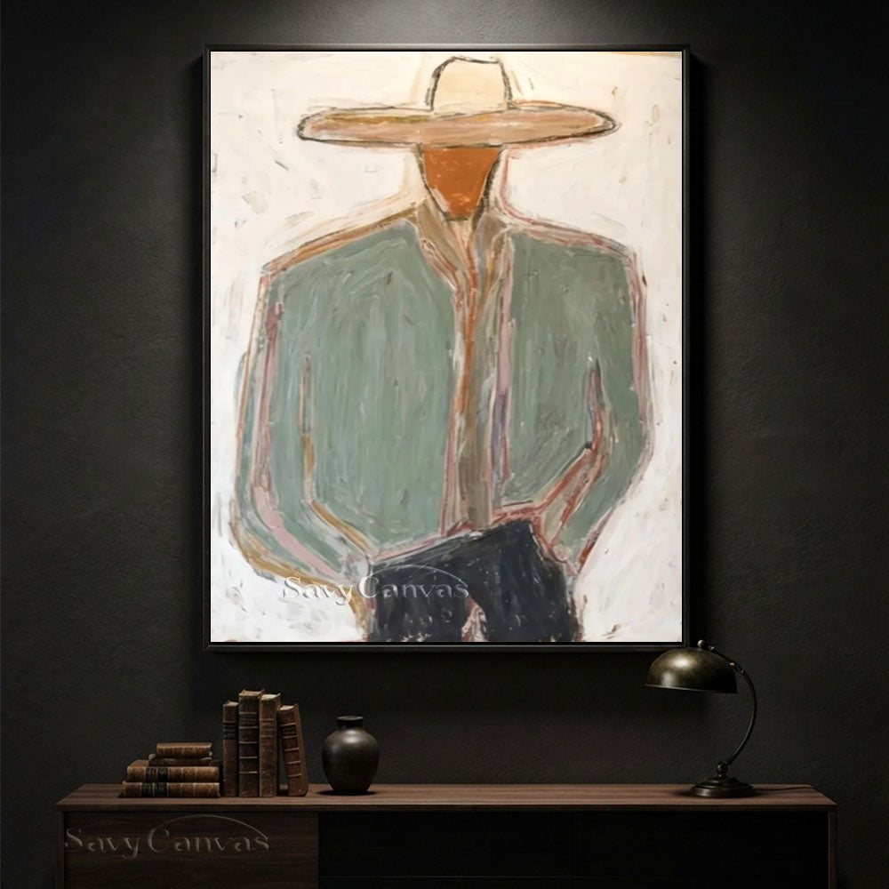 Large Western Impasto Cowboy Wall Art #SS 237