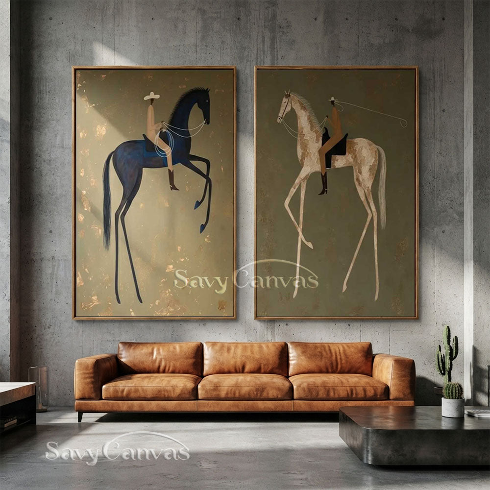 Modernism Equestrian Canvas Art | Retro Decor #SS 282