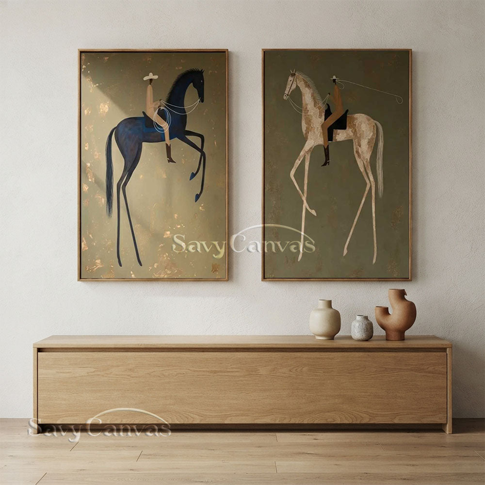 Modernism Equestrian Canvas Art | Retro Decor #SS 282