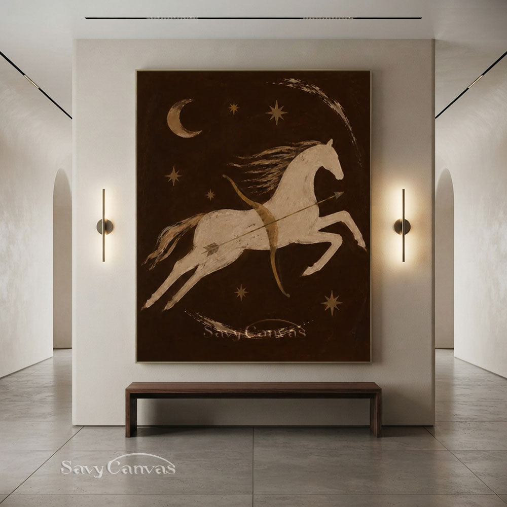 Lunar Horse Archer Fantasy Oil Handmade Painting #SS 244