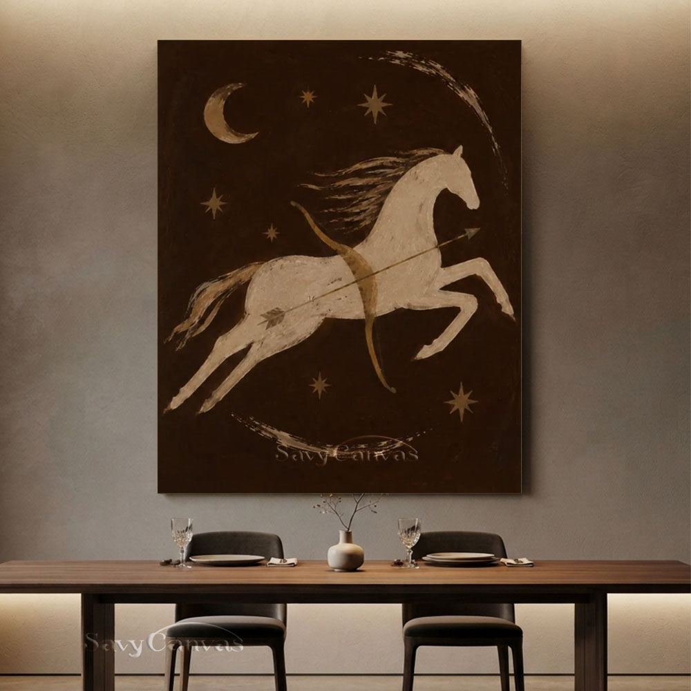 Lunar Horse Archer Fantasy Oil Handmade Painting #SS 244