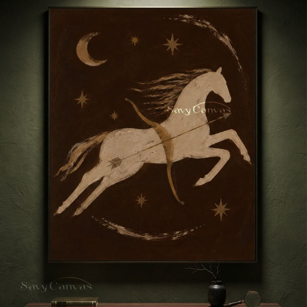 Lunar Horse Archer Fantasy Oil Handmade Painting #SS 244