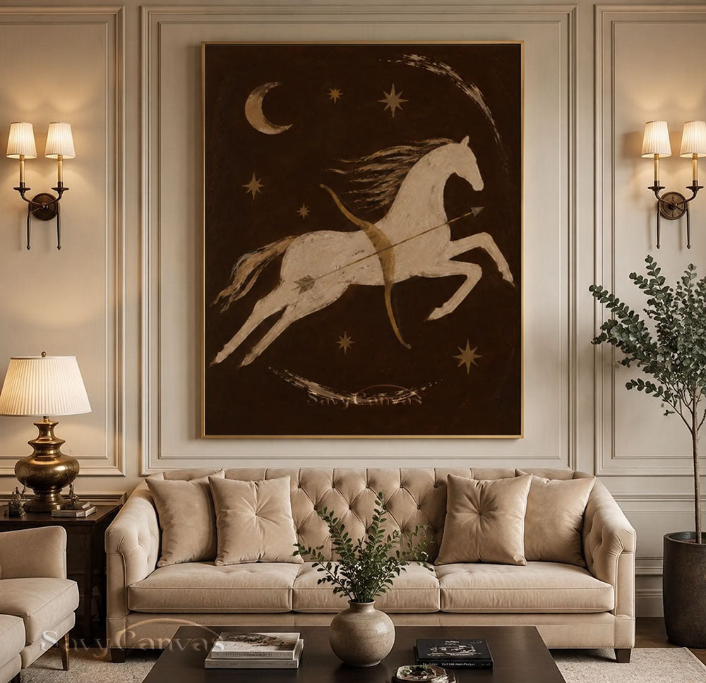 Lunar Horse Archer Fantasy Oil Handmade Painting #SS 244