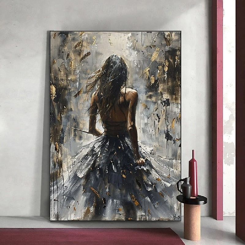 Figurative Abstract Art | Large Vertical Painting for Wall Decor #ZZ 186