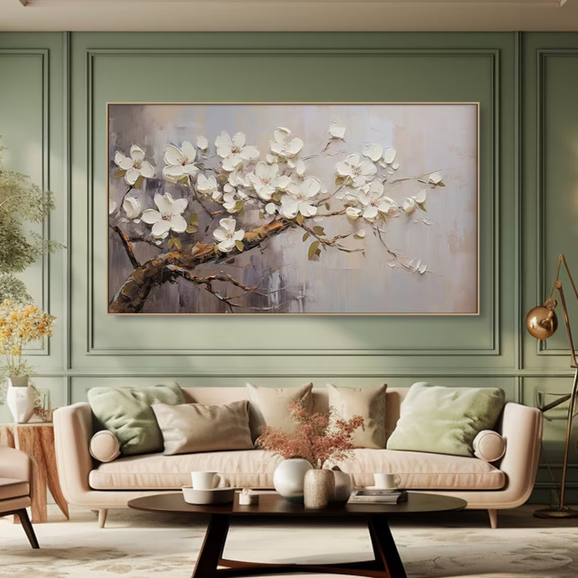 Handmade Flower Oil Painting - Modern Botanical Art #TC 092