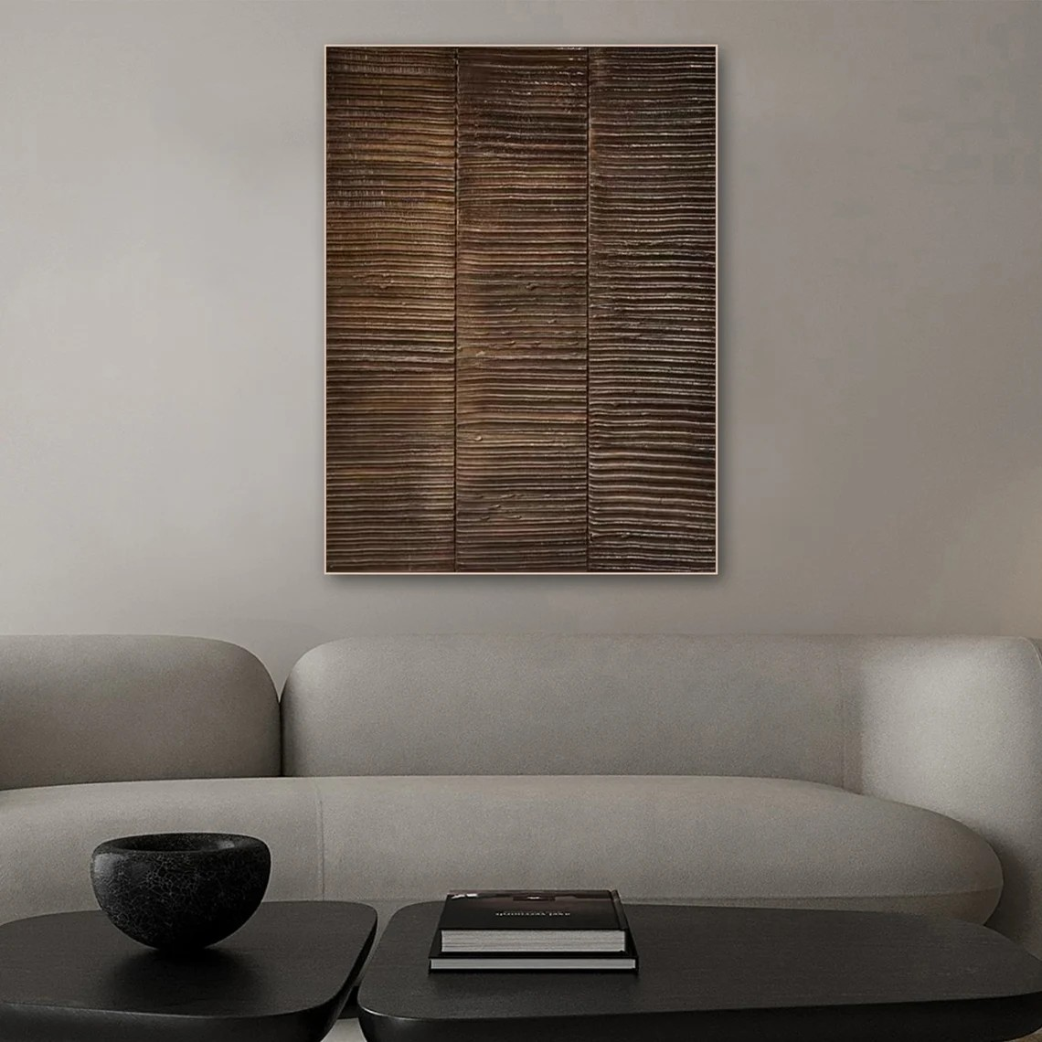 Handmade Abstract Brown Textured Canvas Wall Art #TC 085
