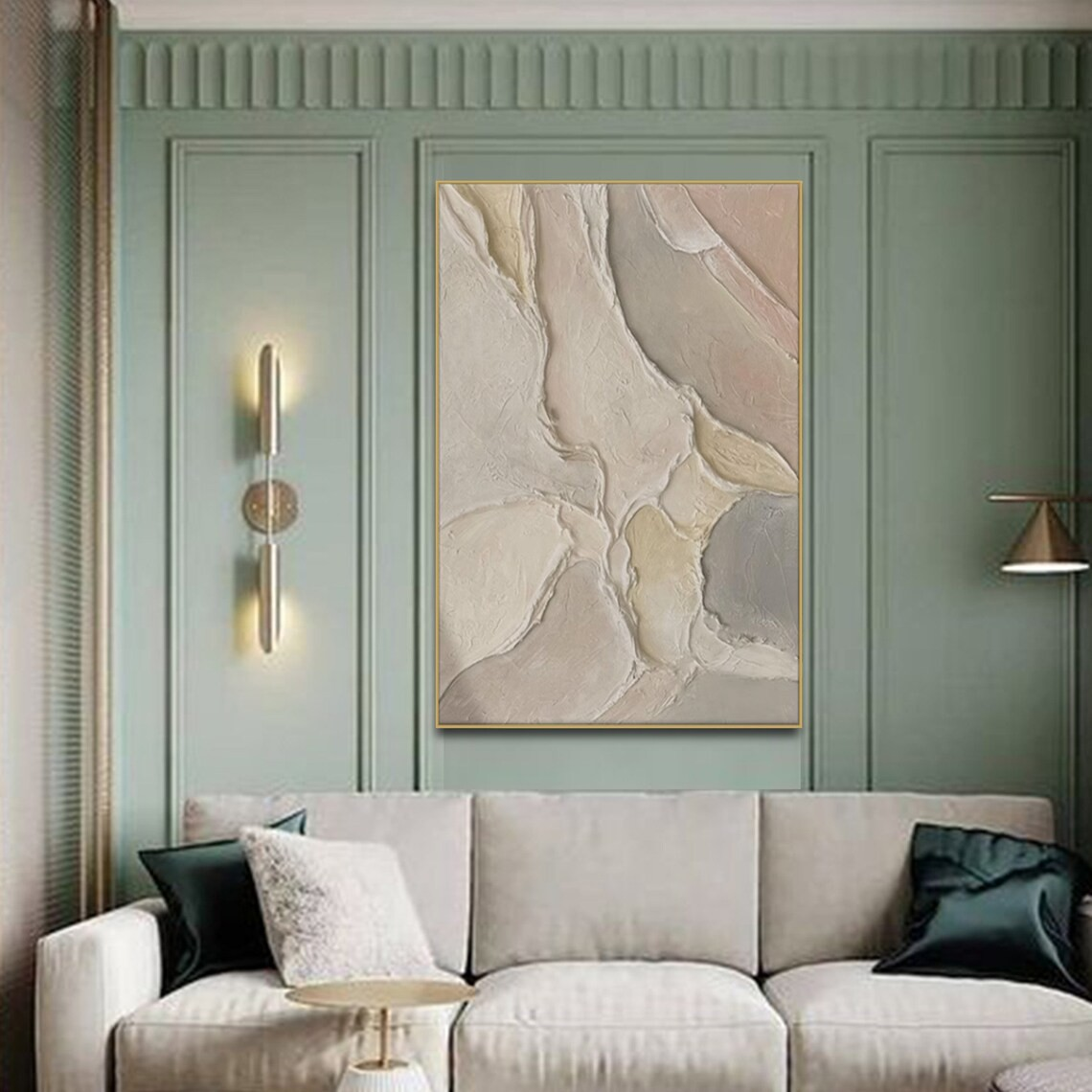 Neutral Abstract Textured Painting - Handmade Wall Art #TC 091