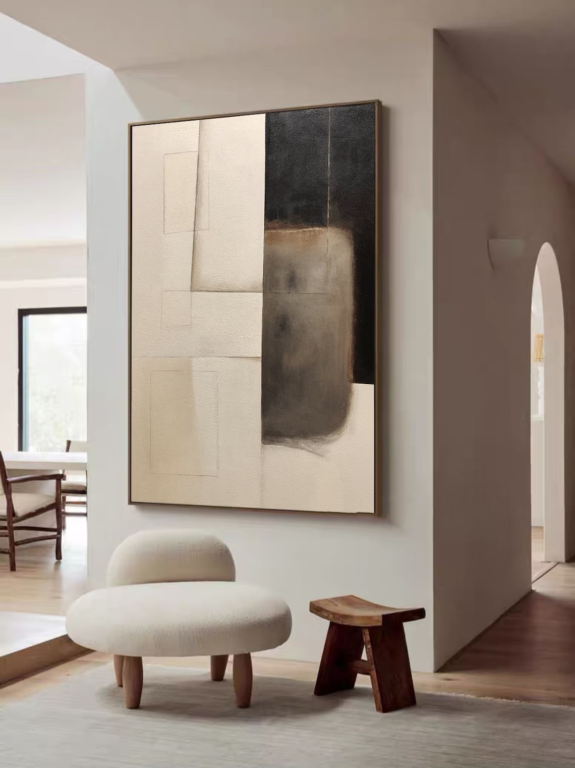 Abstract Geometric Art - Hand-Painted Canvas #TC 109