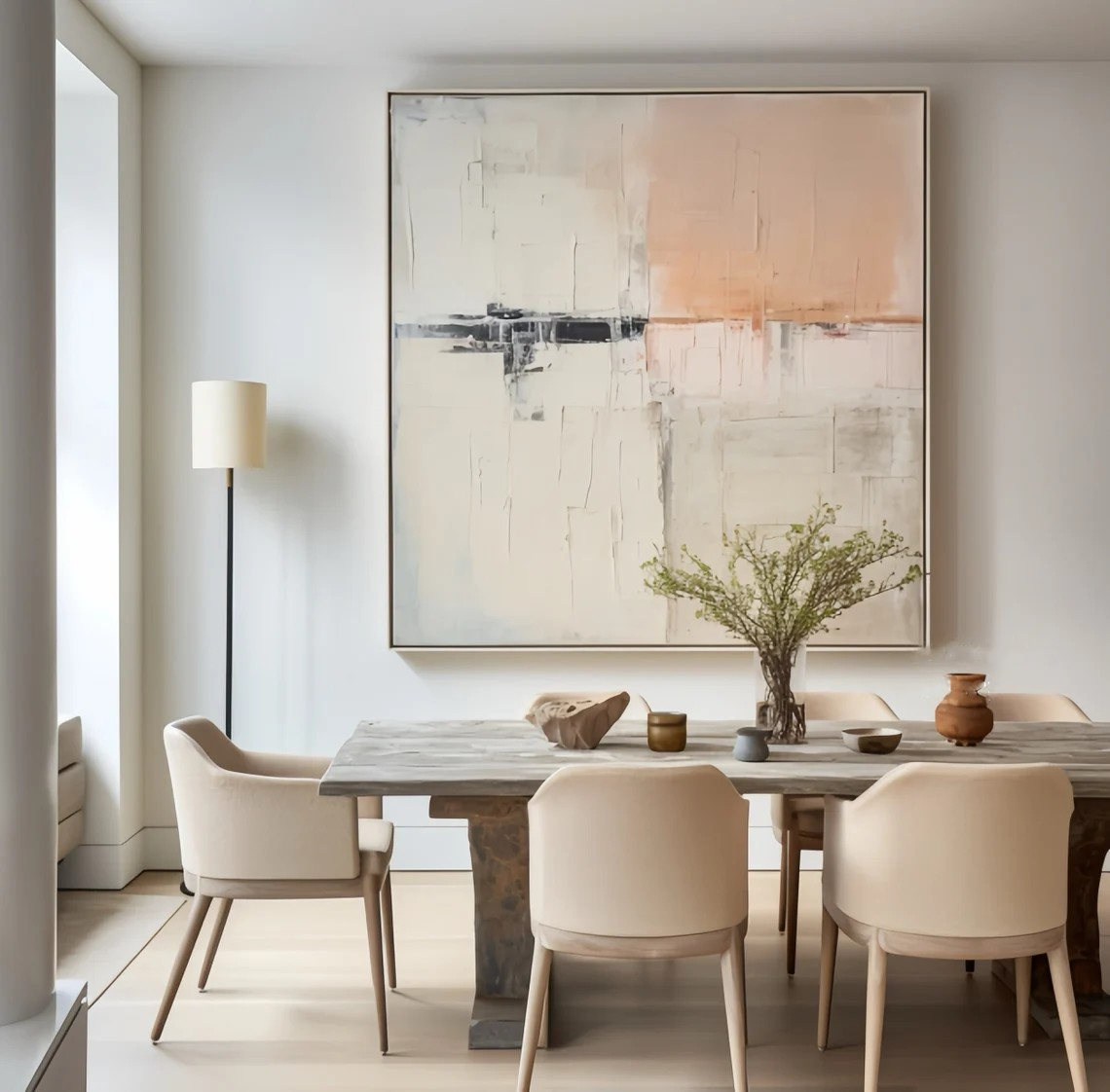 Minimalist Abstract Neutral Tones Canvas Art | Textured #TC 106