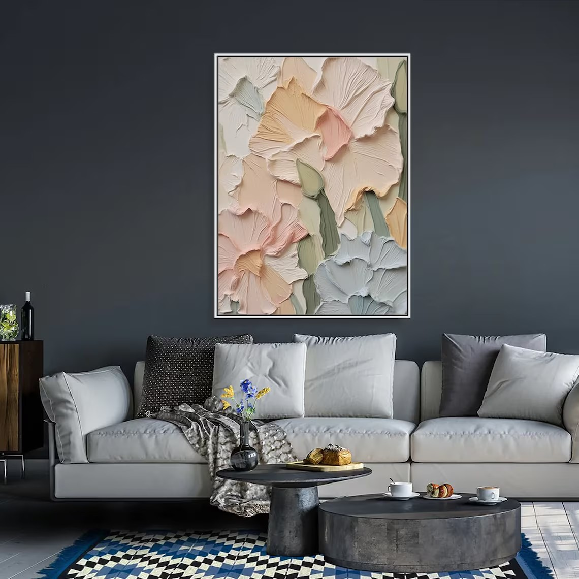 3D Floral Wall Art | Textured Canvas Painting #TC 101