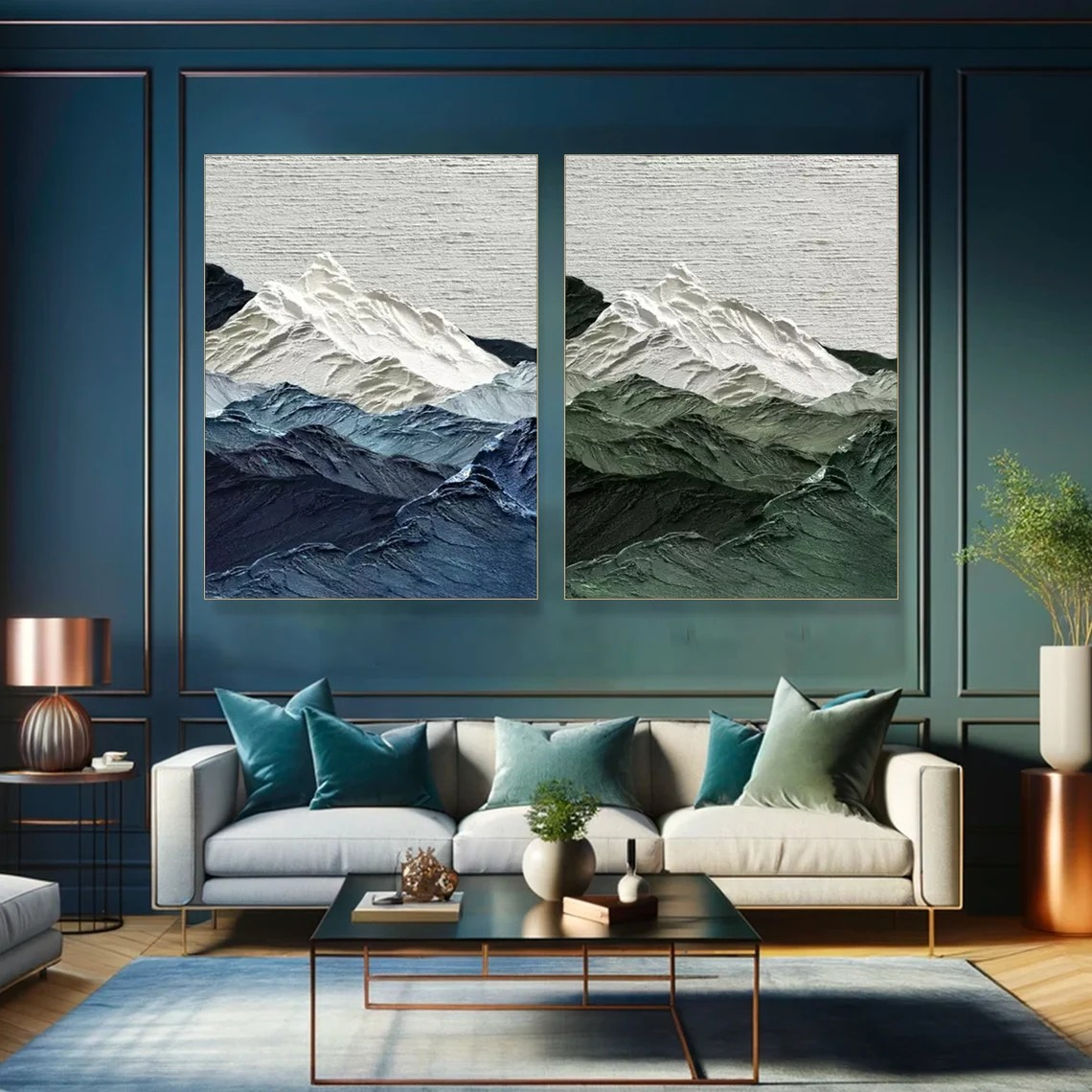 Large Mountain Canvas Wall Decor – Handmade Oil Painting