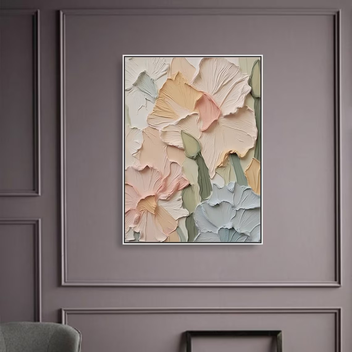 3D Floral Wall Art | Textured Canvas Painting #TC 101
