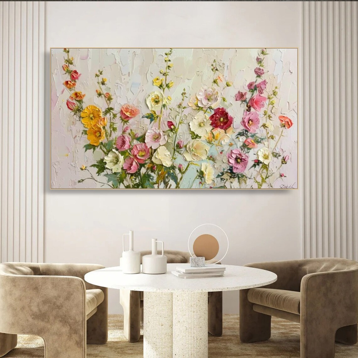 Colorful Textured Flower Painting - Handmade Floral Art #TC 093