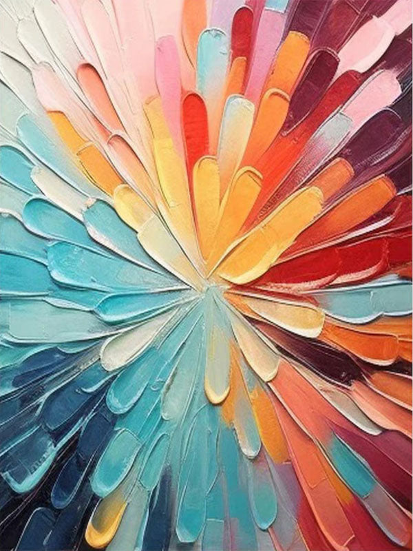 Colorful Textured Abstract Art - Modern Vibrant Decor Painting #JJ 112