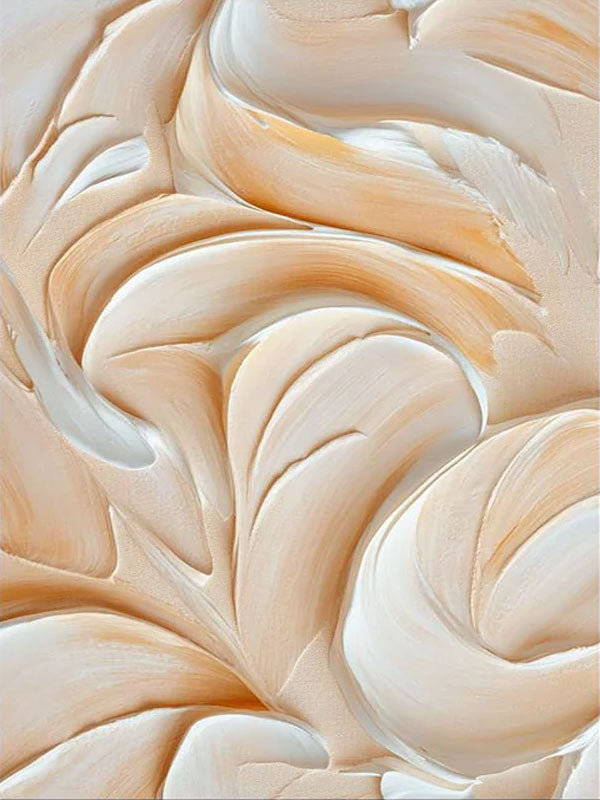 Abstract Cream & White Textured Oil Painting for Living Room #TC 002