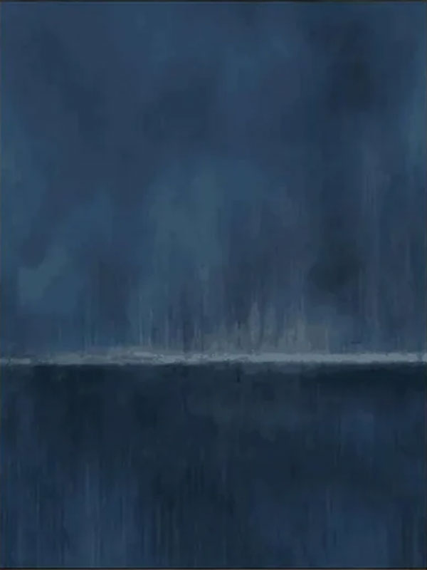 Large Abstract Oil Painting - Deep Blue Minimalist Modern Wall Art  #TC 011