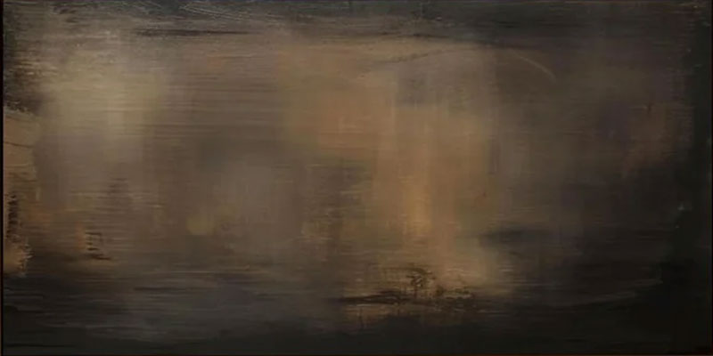 Large Minimalist Abstract Painting - Handmade Brown and Black Wall Decor  #TC 012