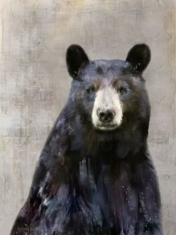 Wildlife Portrait Art: Unique Black Bear Wall Art Gift #ZZ 022