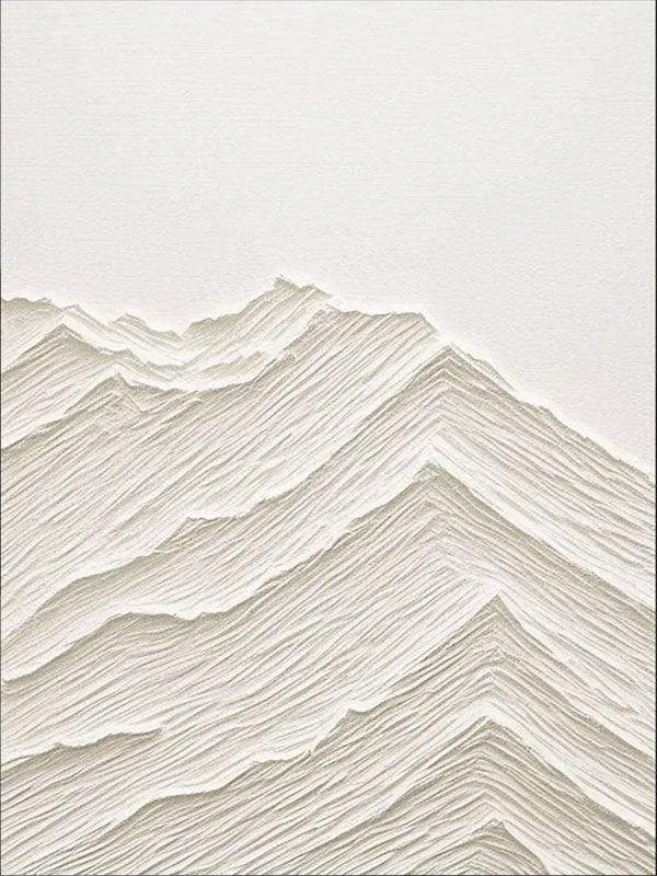 White Minimalist Textured Abstract Oil Painting - Modern Art #JJ 096