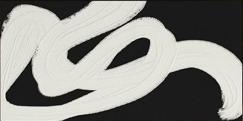 Minimalist Black and White Abstract Art - Modern Brushstroke Decor Painting #JJ 098