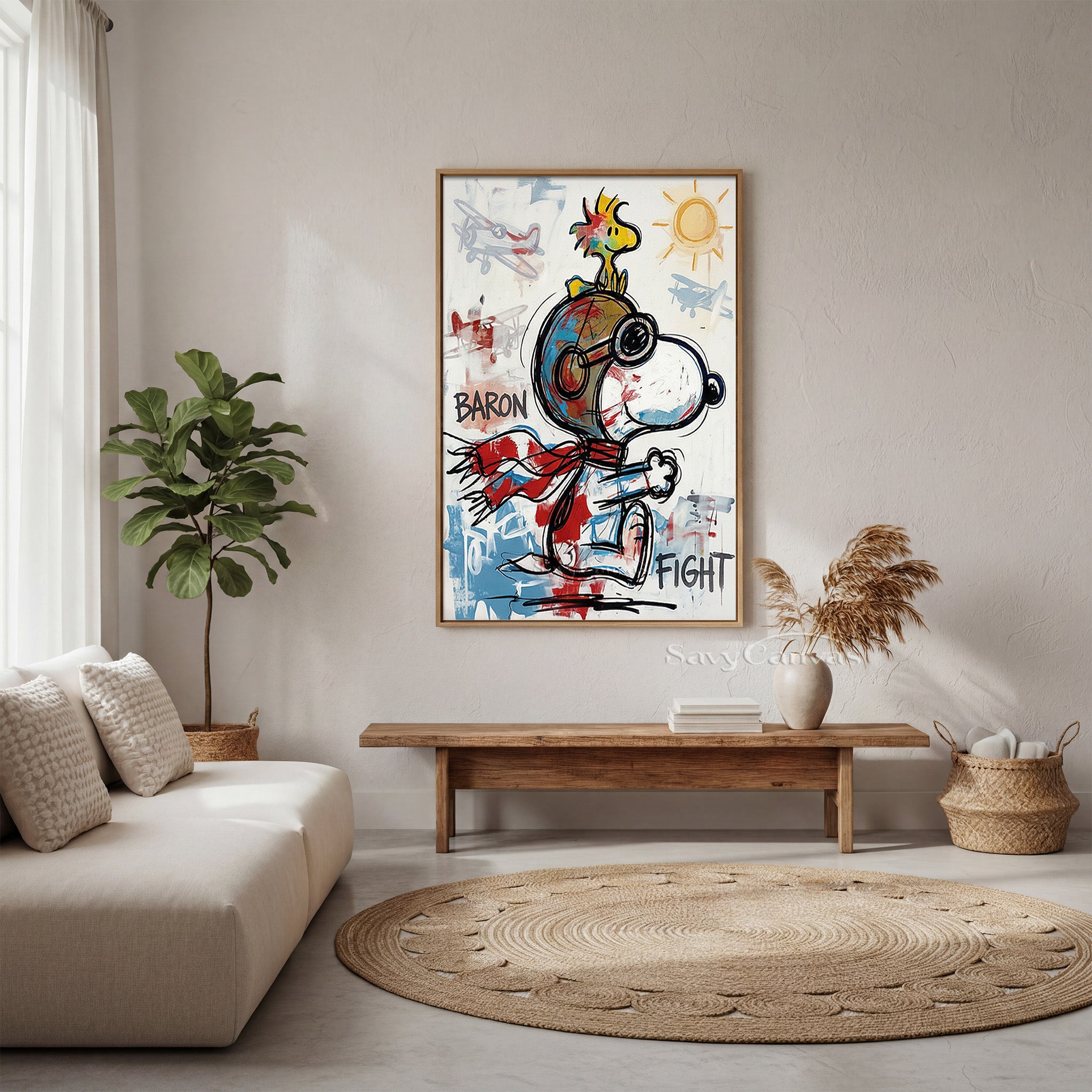 Snoopy Flying Ace Graffiti Oil Painting | Street Art Wall Decor #SS 067