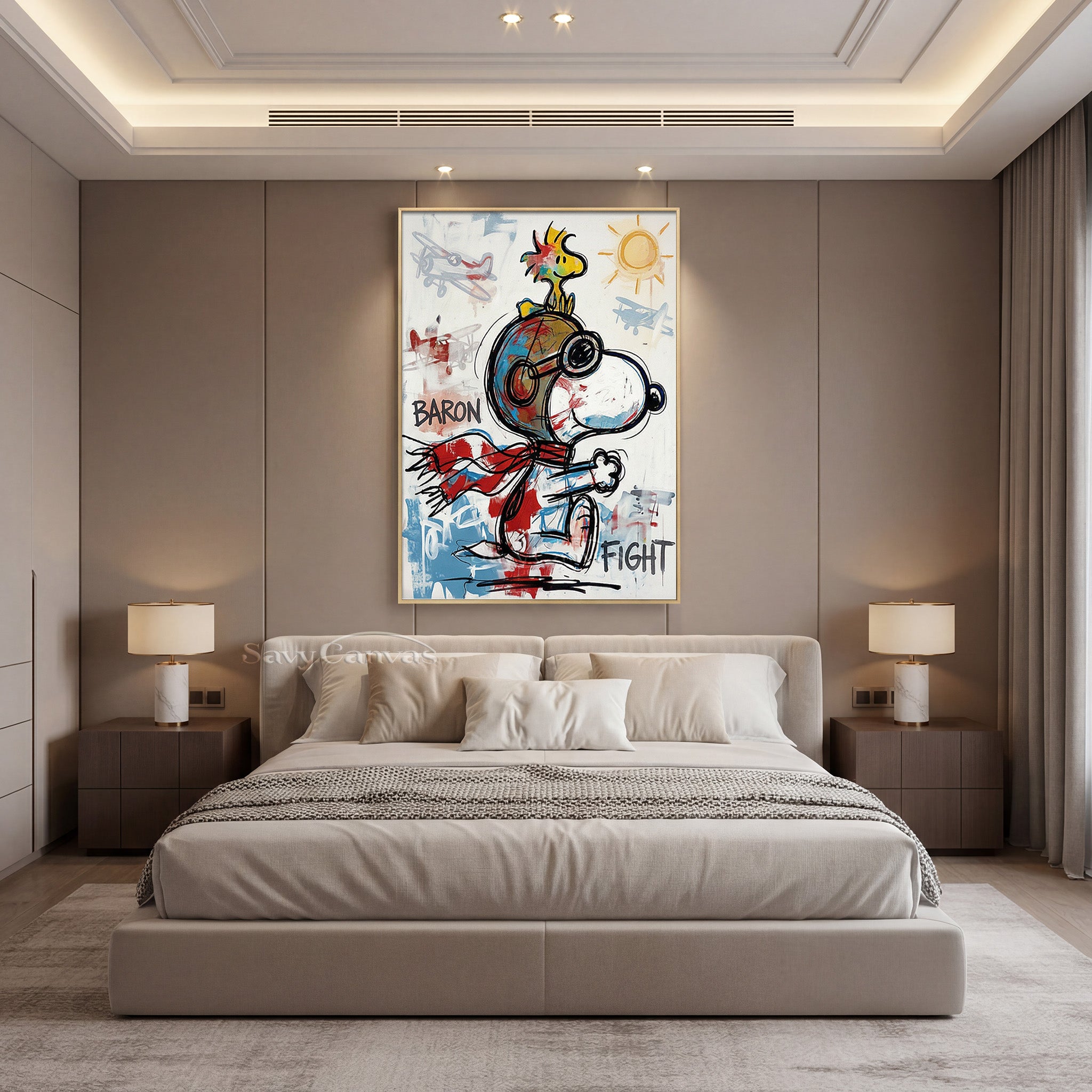 Snoopy Flying Ace Graffiti Oil Painting | Street Art Wall Decor #SS 067
