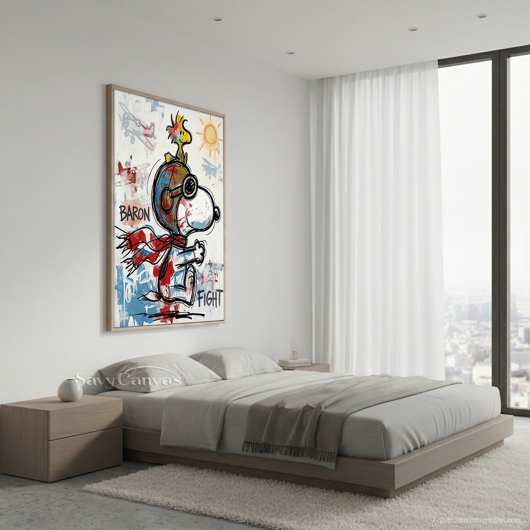 Snoopy Flying Ace Graffiti Oil Painting | Street Art Wall Decor #SS 067