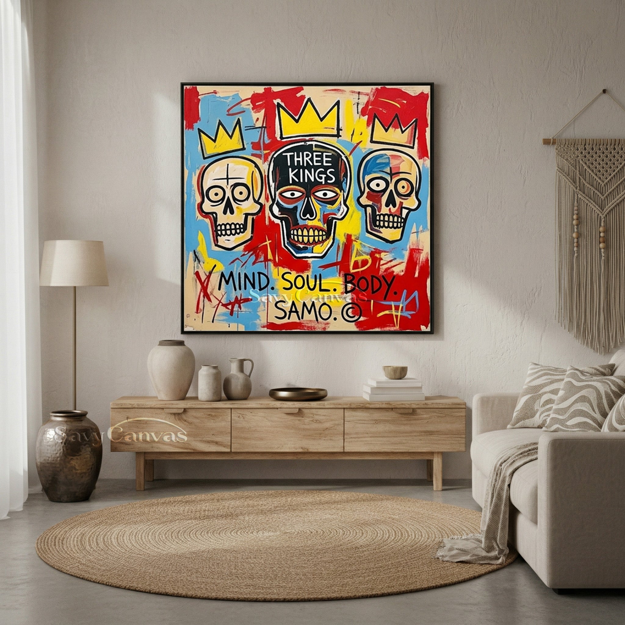 "Three Kings" Skull Painting | Abstract Graffiti Wall Art #AA 535