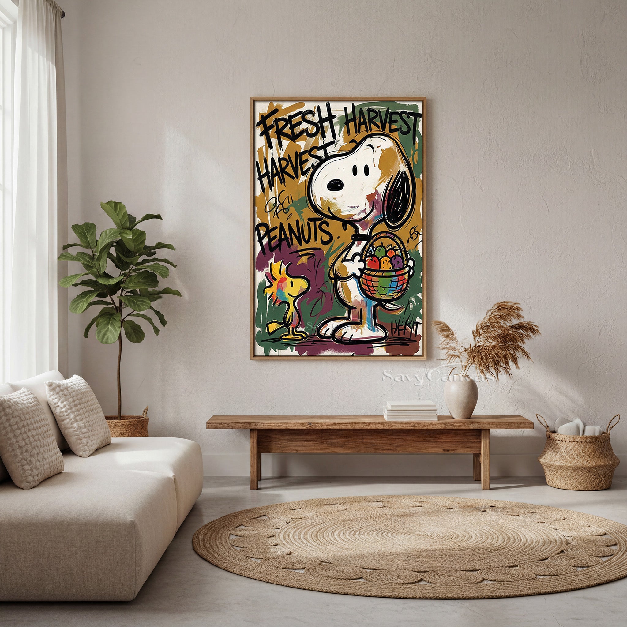 Snoopy & Woodstock Harvest Style Hand | painted Wall Decor #SS 068