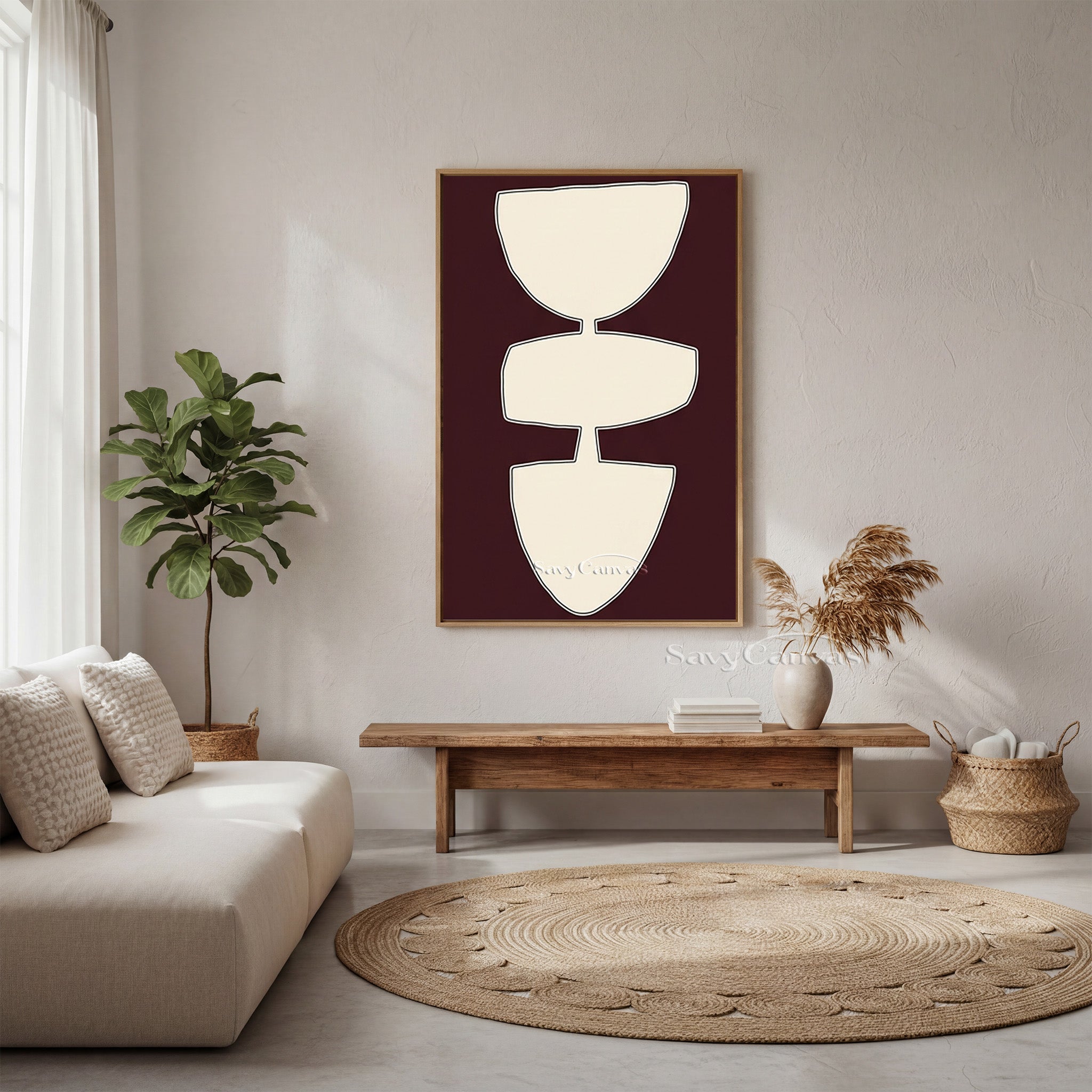Modern Geometric Painting | Framed Minimalist Wall Art #AA 506