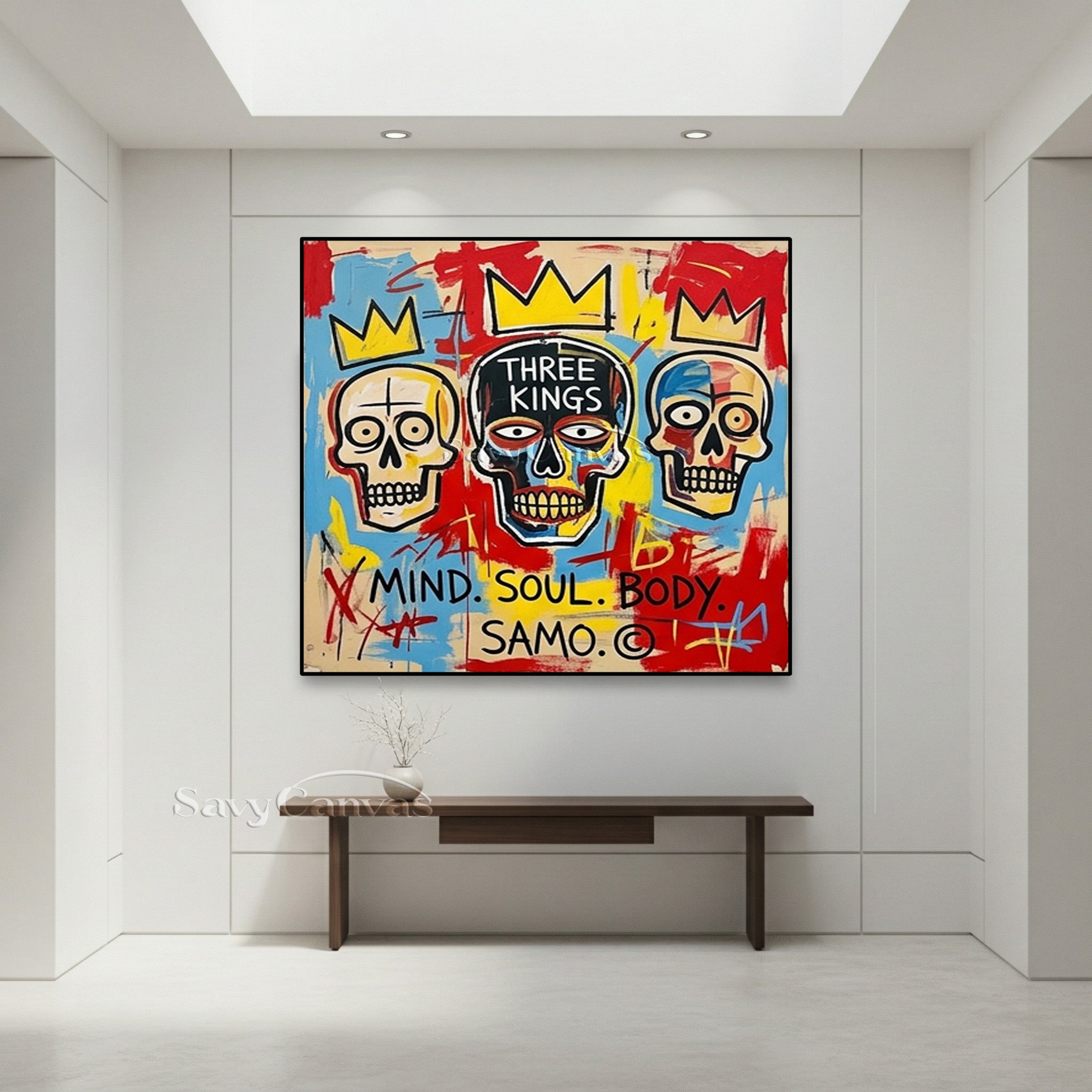 "Three Kings" Skull Painting | Abstract Graffiti Wall Art #AA 535